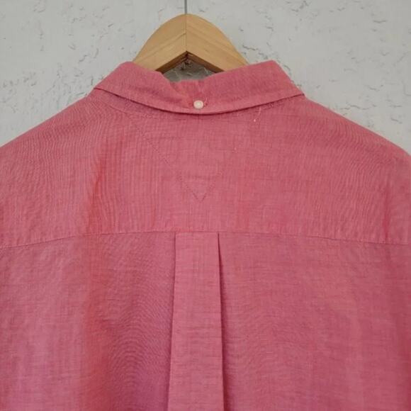 Tommy Hilfiger Long Sleeve Button Down Shirt Salmon Pink Mens Size XL Classic - Picture 6 of 11